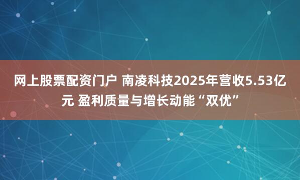 网上股票配资门户 南凌科技2025年营收5.53亿元 盈利质量与增长动能“双优”